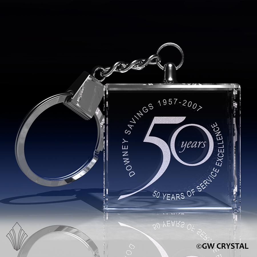 Thick Square Crystal Keychains