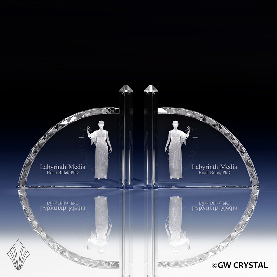 Crescent Crystal Book End Sets